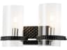 Mazant 2-Light Matte Black Polished Chrome Glass Vanity Light
