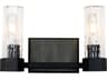 Navarre 2-Light Black Grey Glass Vanity Light