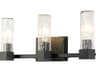 Navarre 3-Light Black Grey Glass Vanity Light