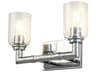 Rampart 2-Light Polished Chrome Glass Vanity Light