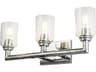 Rampart 3-Light Polished Chrome Glass Vanity Light
