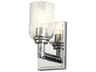 Rampart 1-Light Polished Chrome Glass Wall Sconce