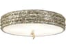 Trellis 4-Light Silver Leaf Glass Round Flush Mount