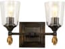 Vetiver 2-Light Dark Bronze Glass Vanity Light
