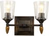 Vetiver 2-Light Dark Bronze Glass Vanity Light