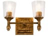 Vetiver 2-Light Gold Leaf Glass Vanity Light