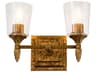 Vetiver 2-Light Gold Leaf Glass Vanity Light