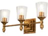 Vetiver 3-Light Gold Leaf Glass Vanity Light