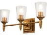 Vetiver 3-Light Gold Leaf Glass Vanity Light