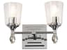 Vetiver 2-Light Polished Chrome Glass Vanity Light