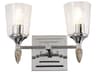 Vetiver 2-Light Polished Chrome Glass Vanity Light