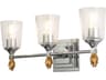 Vetiver 3-Light Polished Chrome Glass Vanity Light