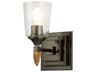 Vetiver 1-Light Dark Bronze Glass Wall Sconce
