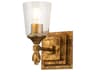Vetiver 1-Light Gold Leaf Glass Wall Sconce