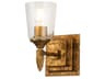Vetiver 1-Light Gold Leaf Glass Wall Sconce