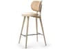 Leather Natural Matt Lacquered Bar Stool