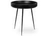 Bowl Round Wood Black End Table