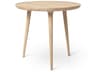 Round Wood Matt Lacquered End Table