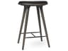 Space Leather Oak Wood Sirka Grey Stain Counter Stool