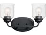 Acadia 2-Light Black Glass Vanity Light