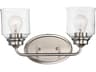 Acadia 2-Light Satin Nickel Glass Vanity Light