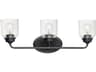 Acadia 3-Light Black Glass Vanity Light
