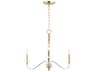 Clarion 3-Light Polished Chrome Satin Brass Glass Candelabra Chandelier