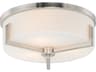 Dart 3-Light Satin Nickel Glass Drum Flush Mount
