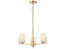 Dart 3-Light Satin Brass Glass Cylinder Chandelier