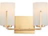 Dart 2-Light Satin Brass Glass Vanity Light