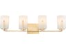 Dart 4-Light Satin Brass Glass Vanity Light