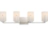 Dart 4-Light Satin Nickel Glass Vanity Light