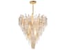 Majestic 21-Light Gold Leaf Crystal Glass Tiered Chandelier