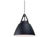 Nordic 1-Light Tan Leather Black Bell Pendant