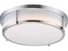 Rogue 1-Light Nickel LED Drum Flush Mount
