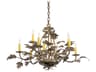 Oak Leaf & Acorn 9-Light Antique Copper Candelabra Chandelier