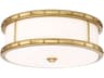 1-Light Liberty Gold Glass LED Dome Drum Flush Mount