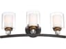 Studio 5 3-Light Painted Bronze With Natural Brush Glass Vanity Light