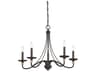 Westchester County 5-Light Sand Coal Skyline Gold Leaf Black Candelabra Chandelier