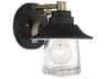 Westfield Manor 1-Light Sand Coal Soft Brass Black Glass LED Wall Sconce