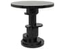 Round Wood Hand Rubbed Black End Table