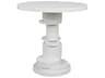 Round Wood Solid White End Table