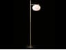 Alba Satin Brass Opaline Gray Glass Floor Lamp