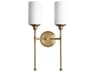 Celeste 2-Light Aged Brass Glass Wall Sconce