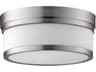Celeste 2-Light Satin Nickel Glass Drum Flush Mount