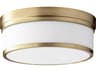 Celeste 3-Light Aged Brass Glass Drum Flush Mount