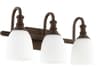 Richmond 3-Light Oiled Bronze Glass Vanity Light
