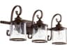 San Miguel 3-Light Vintage Copper Glass Vanity Light