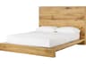 Natural Gold Brown Oak Wood King Platform Bed