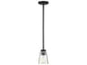 Calhoun 1-Light Matte Black Glass Bell Mini Pendant